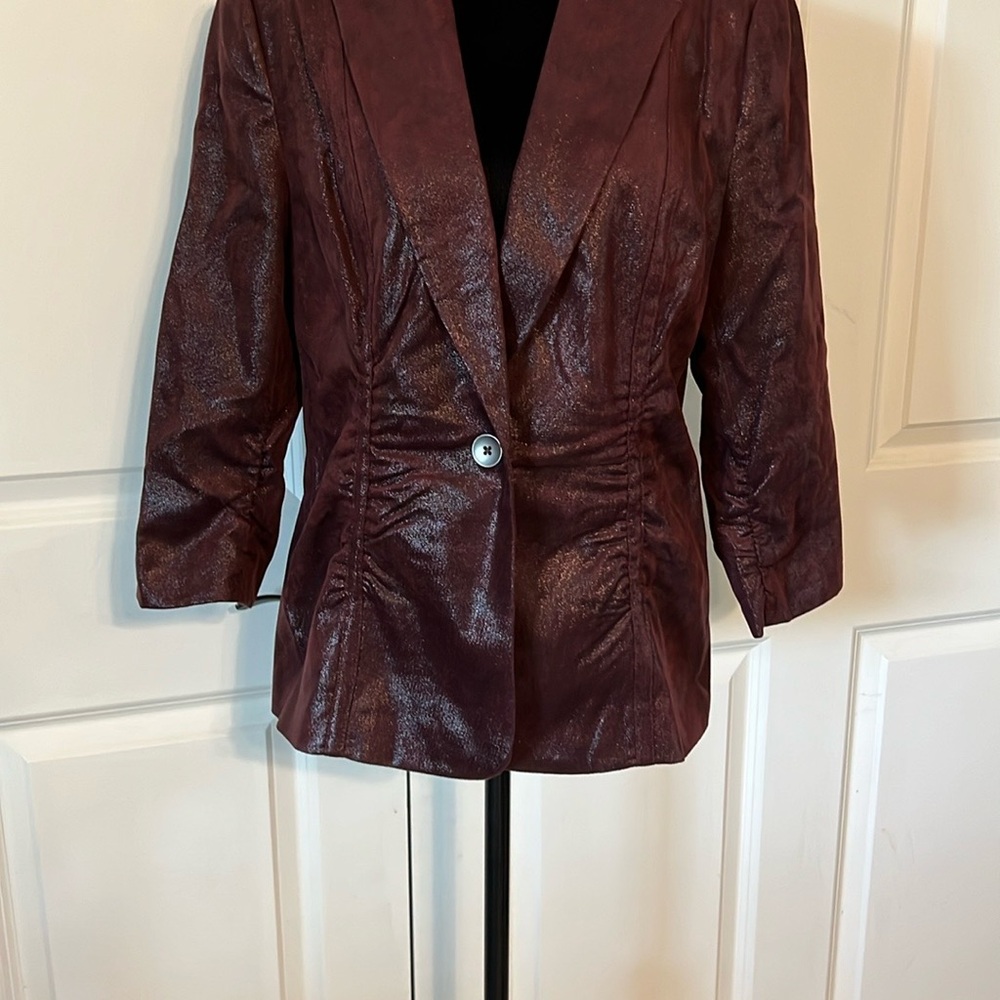 Rafaella Shimmering Burgundy Blazer